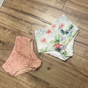 American Apparel Floral and Ruffle Swim Bottoms